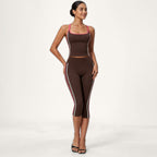 Conjunto Chaya Castanho Café · Camisola de Alças + Corsários
