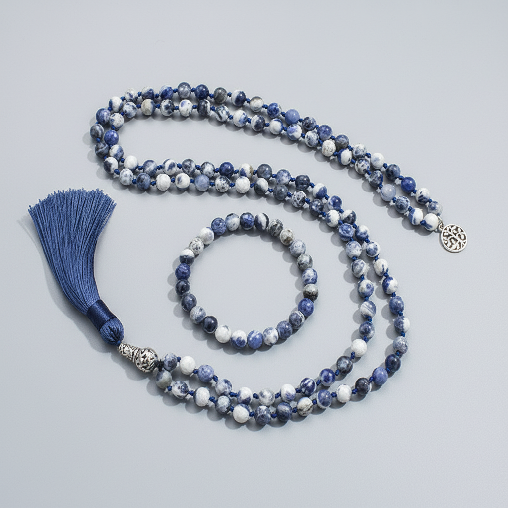 Blue Spirit — 108 Sodalite Beads for Meditation and Harmony