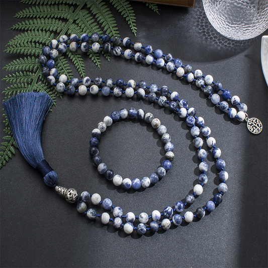 Blue Spirit — 108 Sodalite Beads for Meditation and Harmony