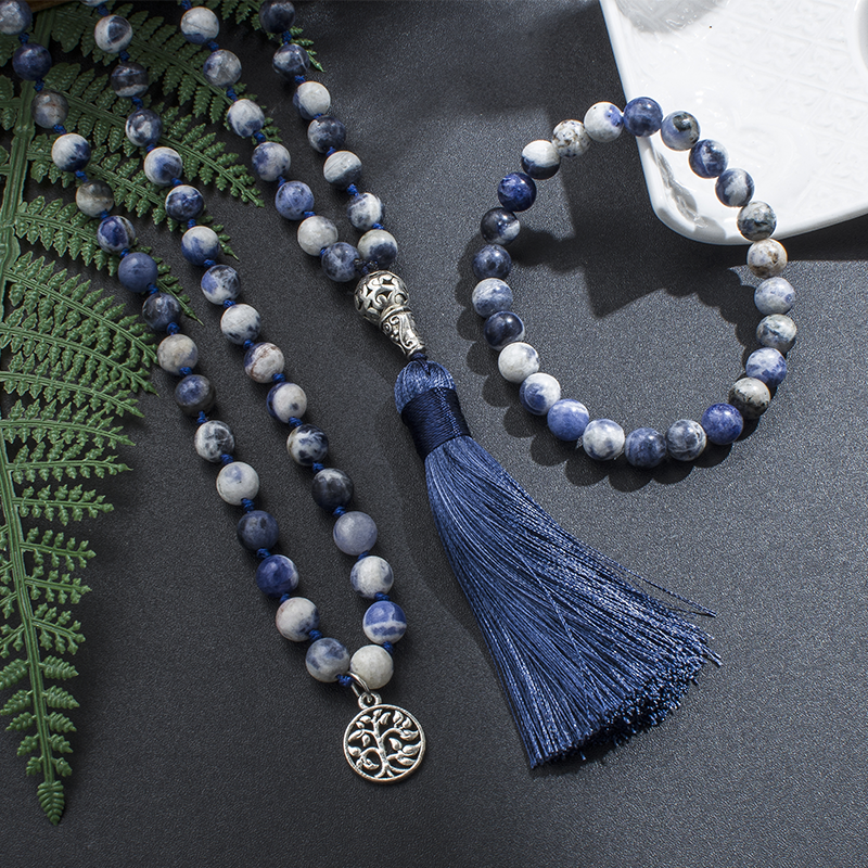 Blue Spirit — 108 Sodalite Beads for Meditation and Harmony
