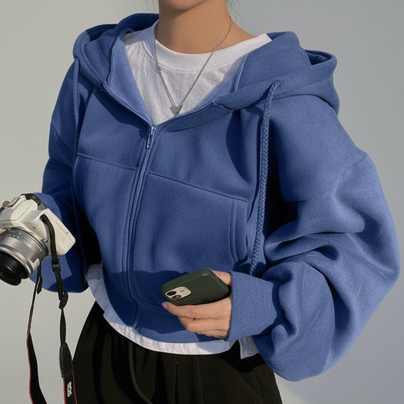 Nueva Flow Hoodie – Corta, Forrada y Sofisticada para el Día a Día