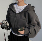 Nova Flow Hoodie – Cropped, Forrado e Sofisticado para o Dia a Dia