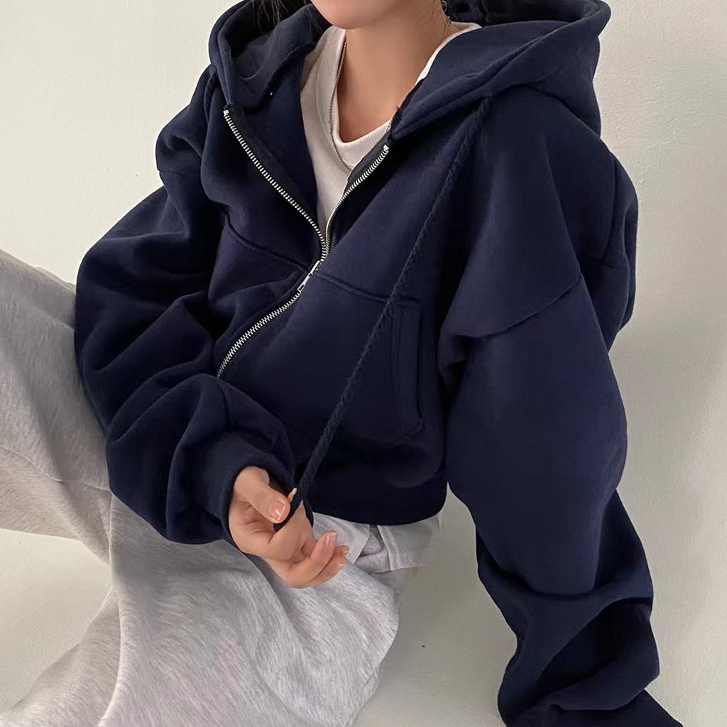 Nova Flow Hoodie – Cropped, Forrado e Sofisticado para o Dia a Dia
