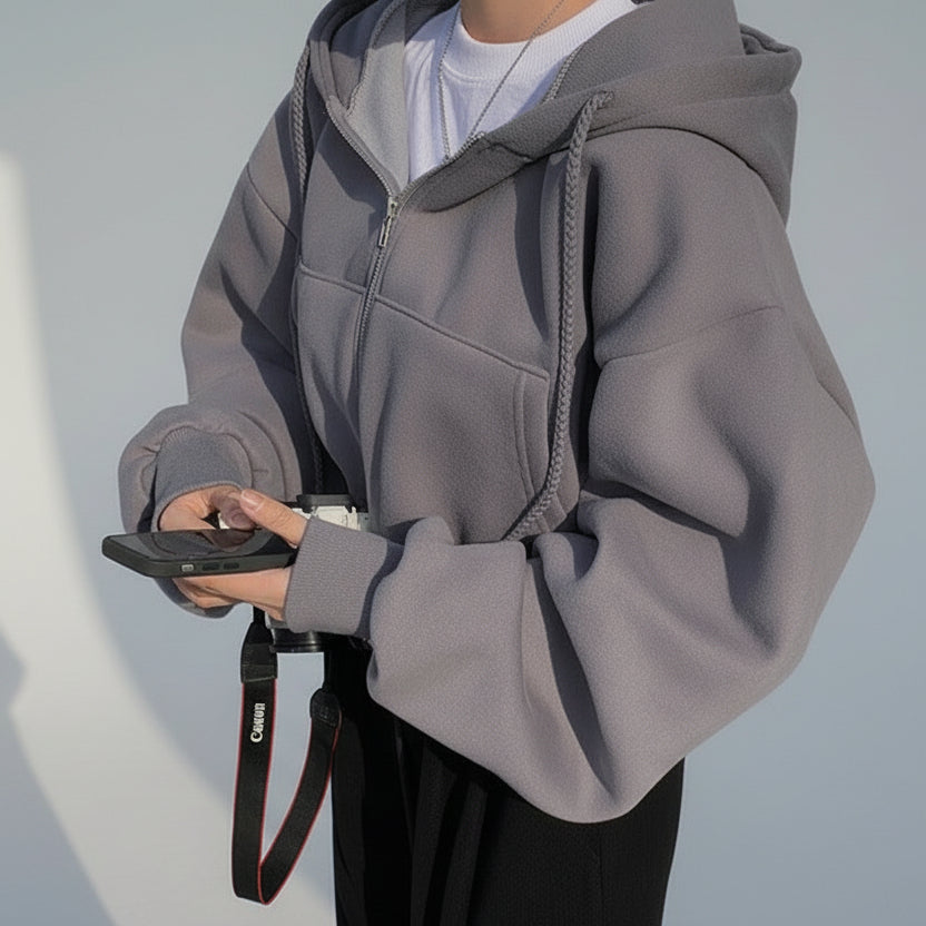 Nova Flow Hoodie – Cropped, Forrado e Sofisticado para o Dia a Dia