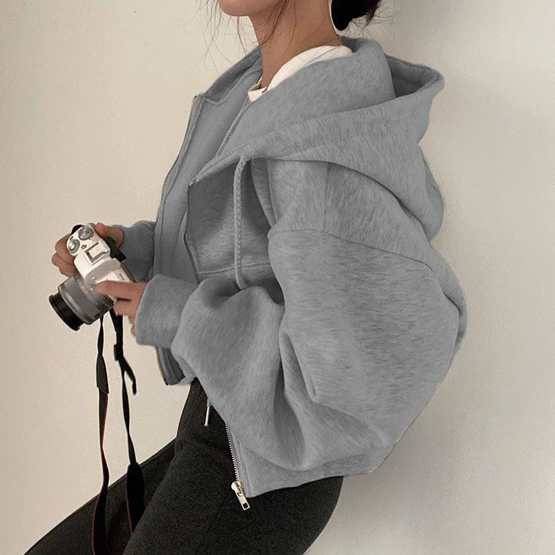 Nova Flow Hoodie – Cropped, Forrado e Sofisticado para o Dia a Dia