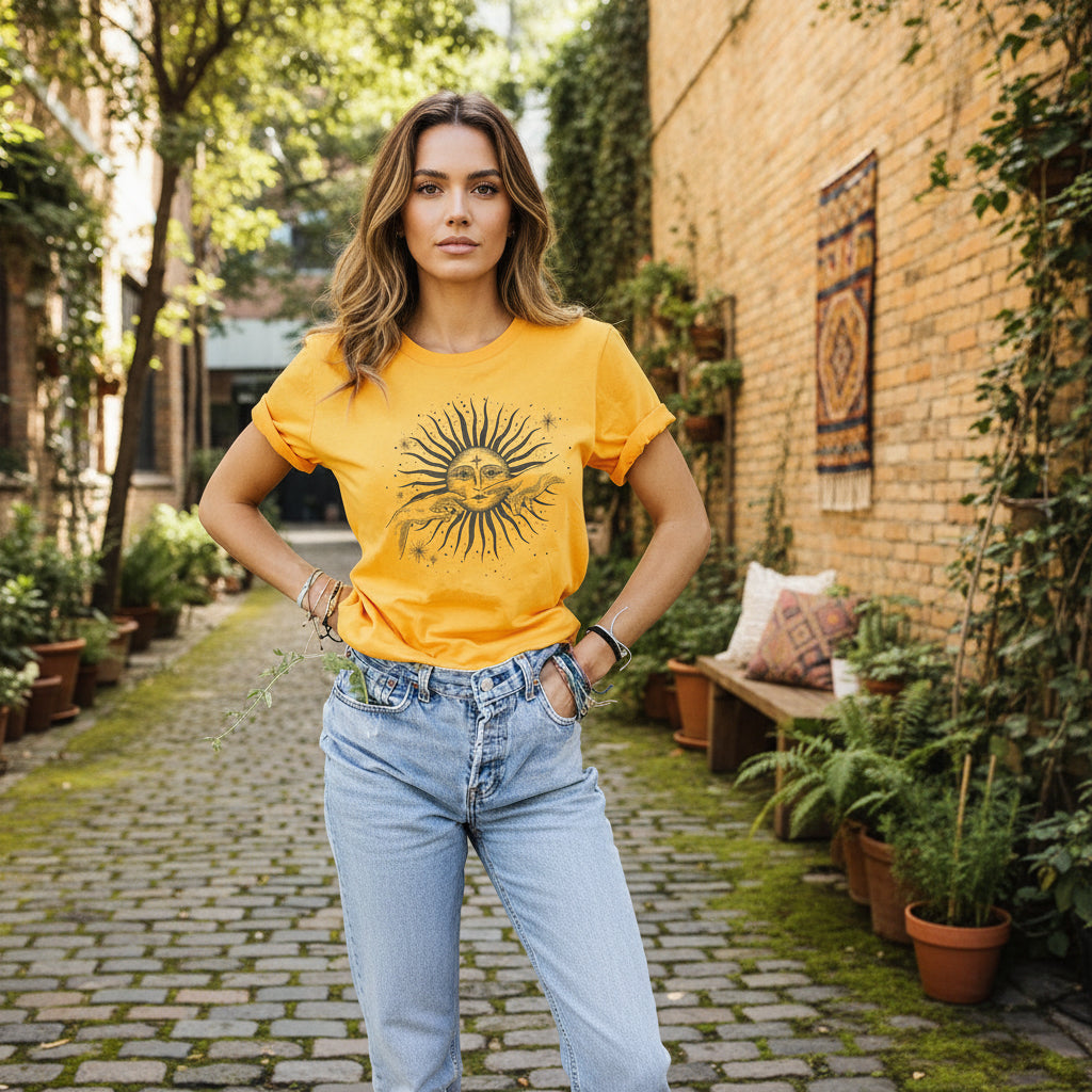 RadiantPalm Tee — La Magia de la Luz en Tus Manos