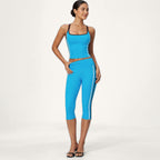 Conjunto Chaya Azul Elétrico · Camisola de Alças + Corsários