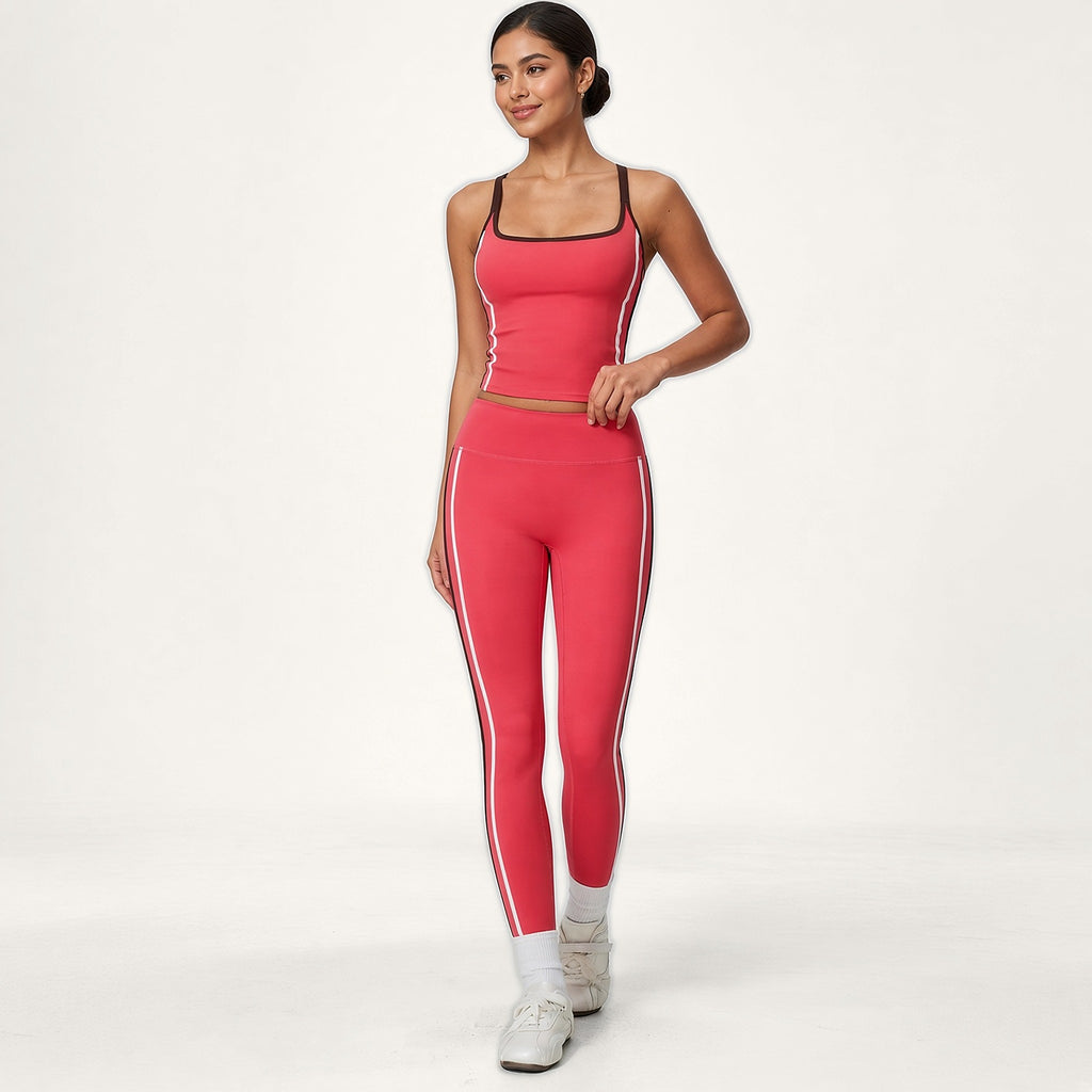 Conjunto Chaya Vermelho Coral · Camisola de Alças + Leggings