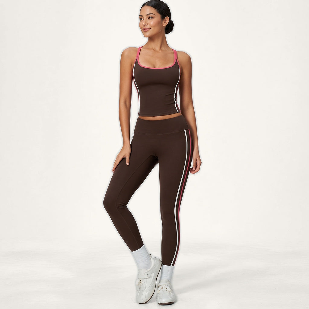 Conjunto Chaya Castanho Café · Camisola de Alças + Leggings