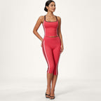 Conjunto Chaya Vermelho Coral · Camisola de Alças + Corsários