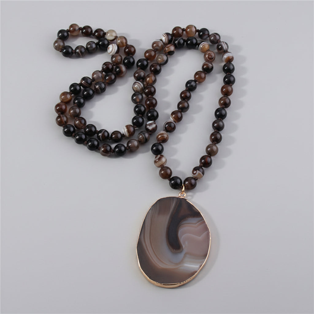 Nature Flow Necklace – Boho Necklace with Natural Stones