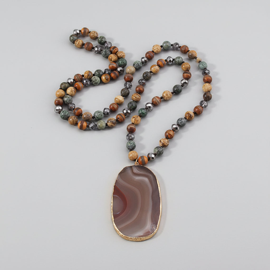 Collar Nature Flow – Collar boho con piedras naturales