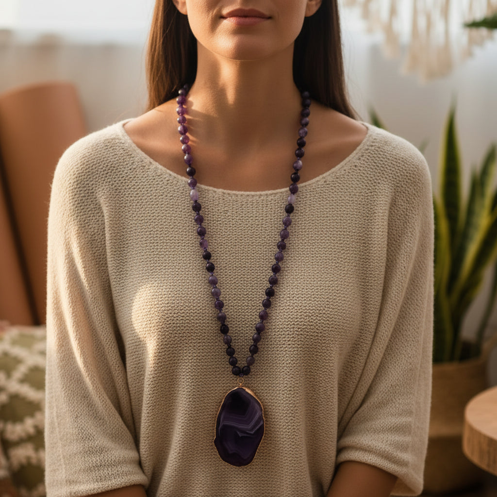 Collar Nature Flow – Collar boho con piedras naturales