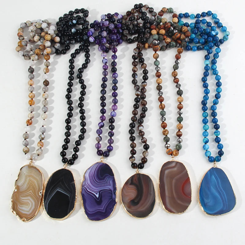 Nature Flow Necklace – Boho Necklace with Natural Stones