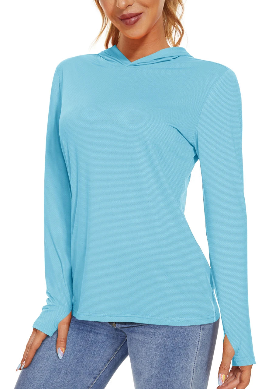 Camiseta SunGuard Flow – Manga Larga con Capucha y Protección UPF 50+