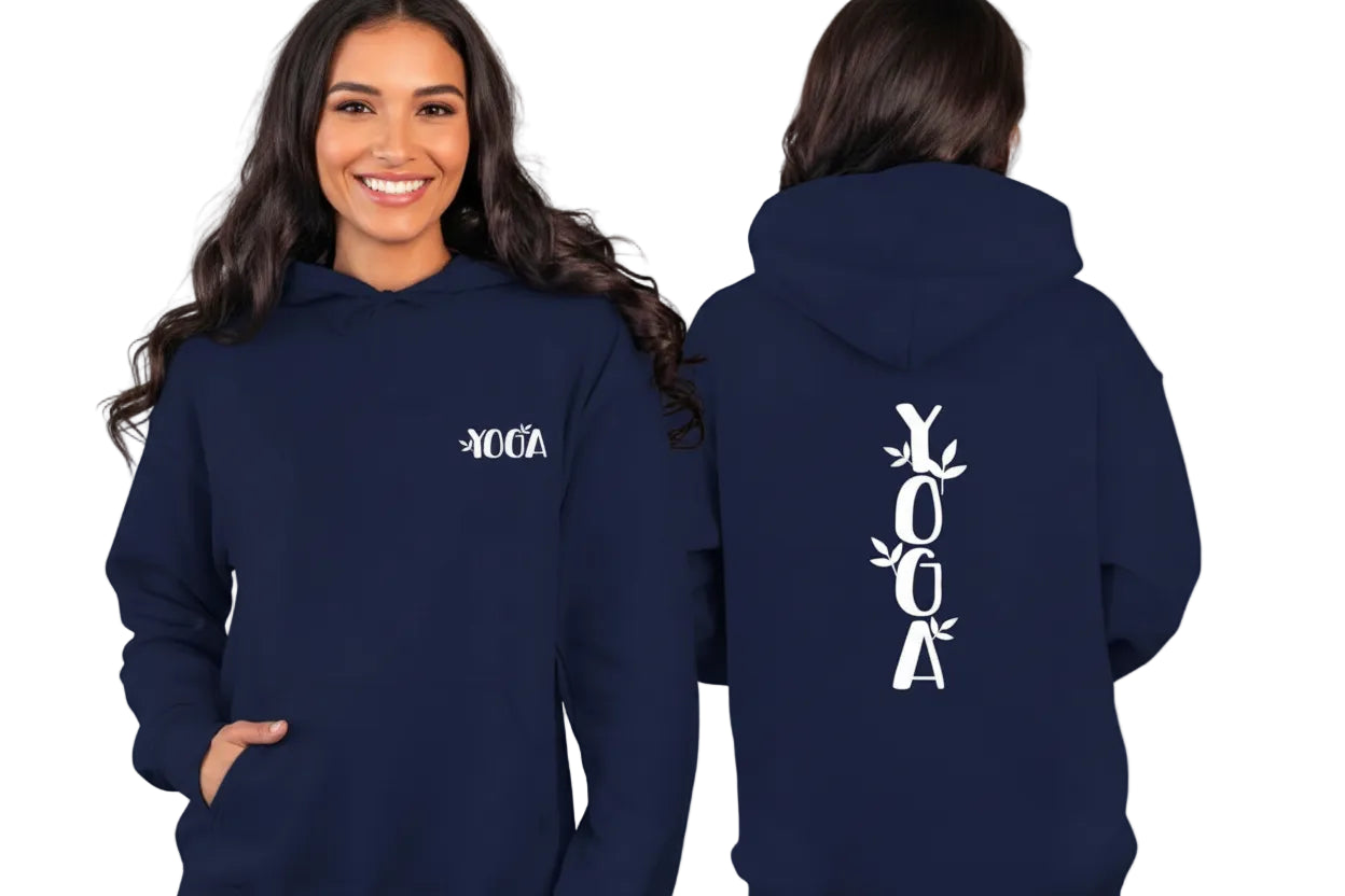 Sudadera Yoga Grounded – Estampado de yoga doble, calidez y conciencia