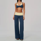 Conjunto de Yoga 2 Peças Shakti Contrast - Verde Petróleo e Amarelo Modelo 2