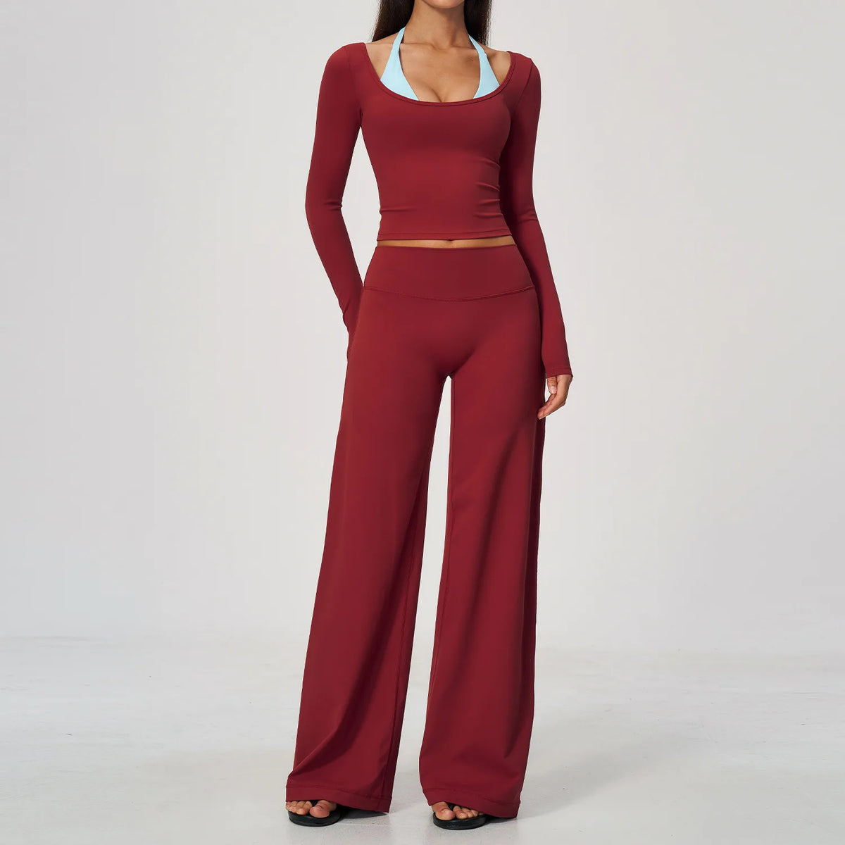 Conjunto de Yoga 2 Peças Shakti Contrast - Vermelho e Azul Modelo 5