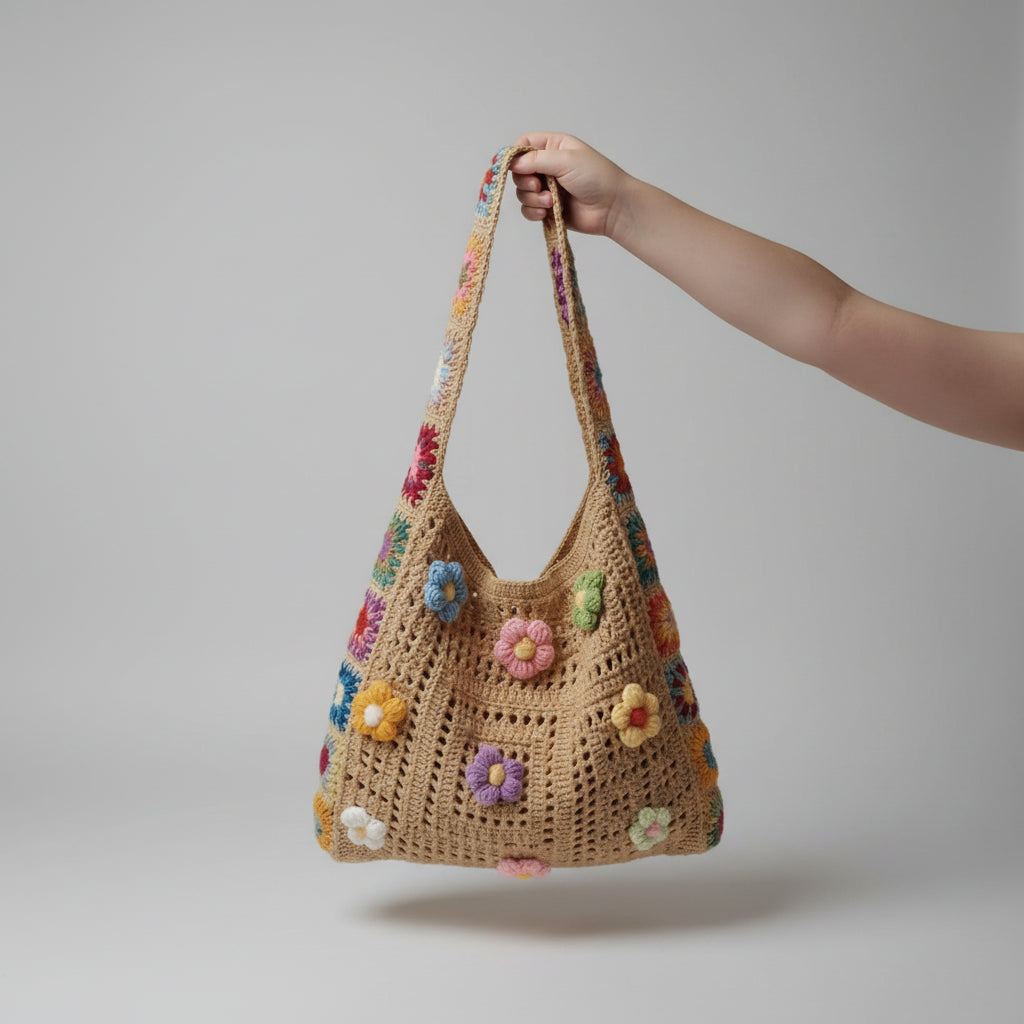 Wildflower Crochet Bag – Delicadeza e Estilo