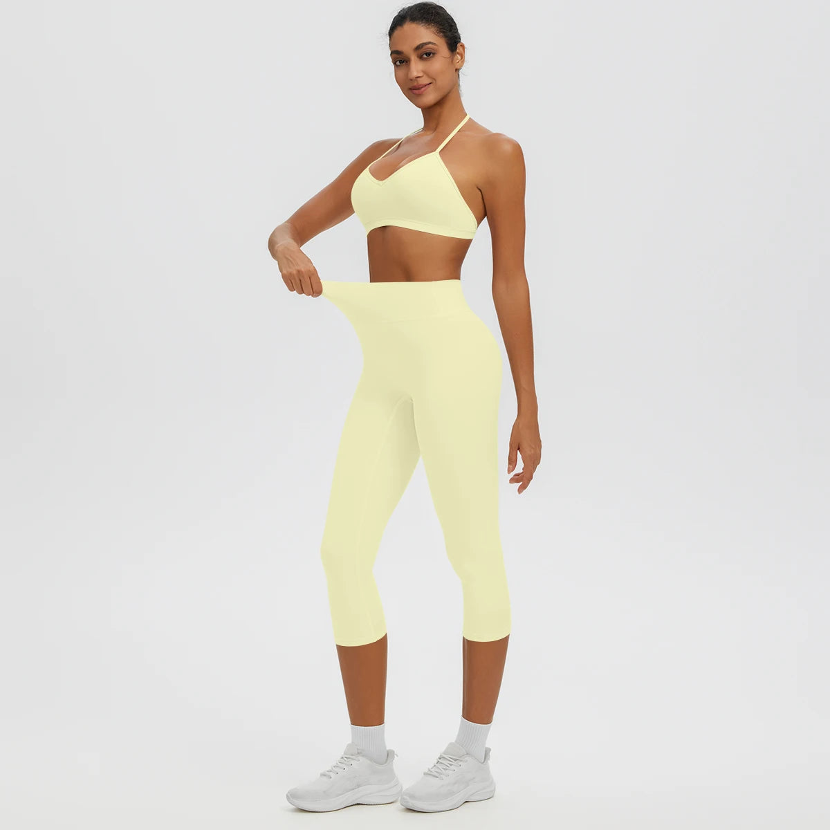 Conjunto de Yoga 2 Peças Shakti Ease amarelo claro