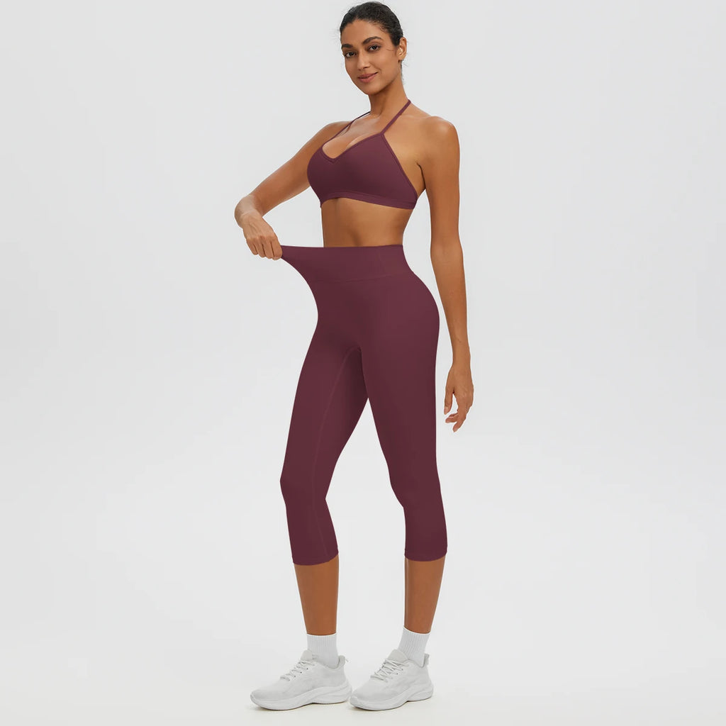 Conjunto de Yoga 2 Peças Shakti Ease vermelho escuro
