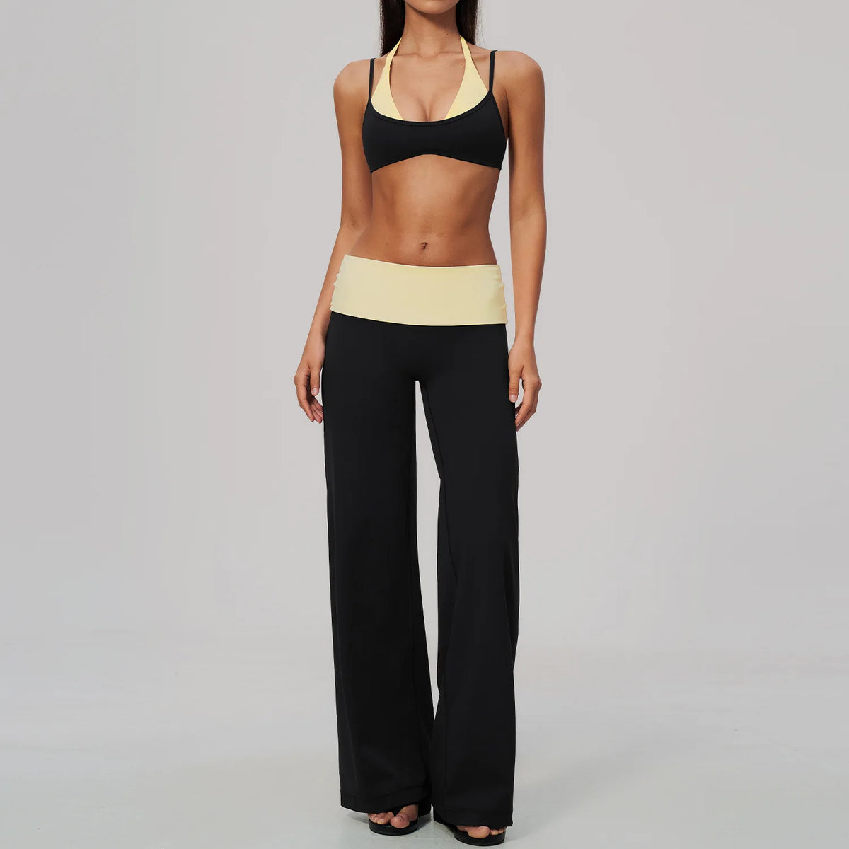 Conjunto de Yoga 2 Peças Shakti Contrast - Preto e Amarelo Modelo 2