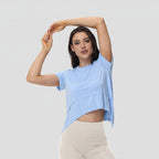 Top Asimétrico Fluido - Camiseta Deportiva Fluida para Mujer