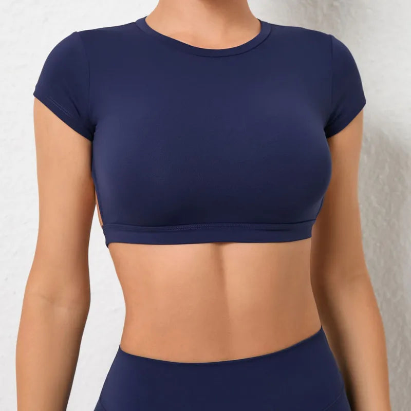 Top Corto sin espalda – Top Corto femenino informal y deportivo
