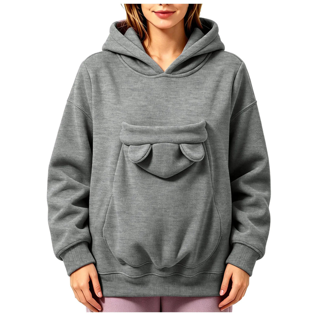 Sweatshirt com Capuz e Bolsa para Animal Prana Pet