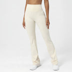 White Harmony Pants – Pantalones de Yoga Blancos de Pierna Ancha