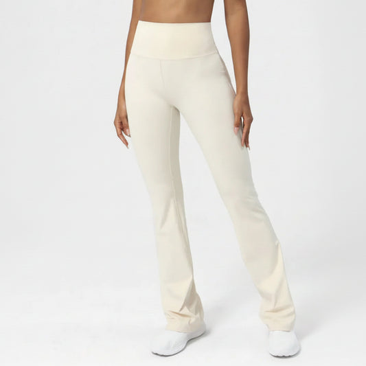 White Harmony Pants – Calças de Yoga Brancas de Perna Larga
