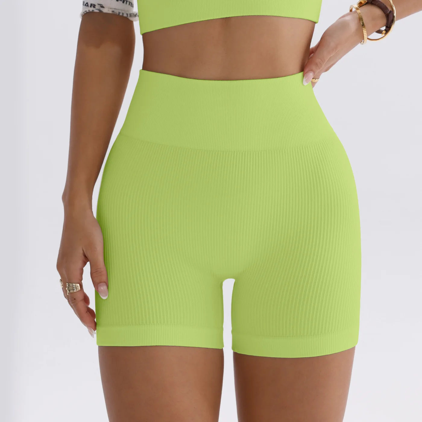 Ribbed Sculpt Shorts – Pantalones cortos de yoga de cintura alta para movimientos conscientes