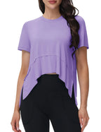 Top Asimétrico Fluido - Camiseta Deportiva Fluida para Mujer