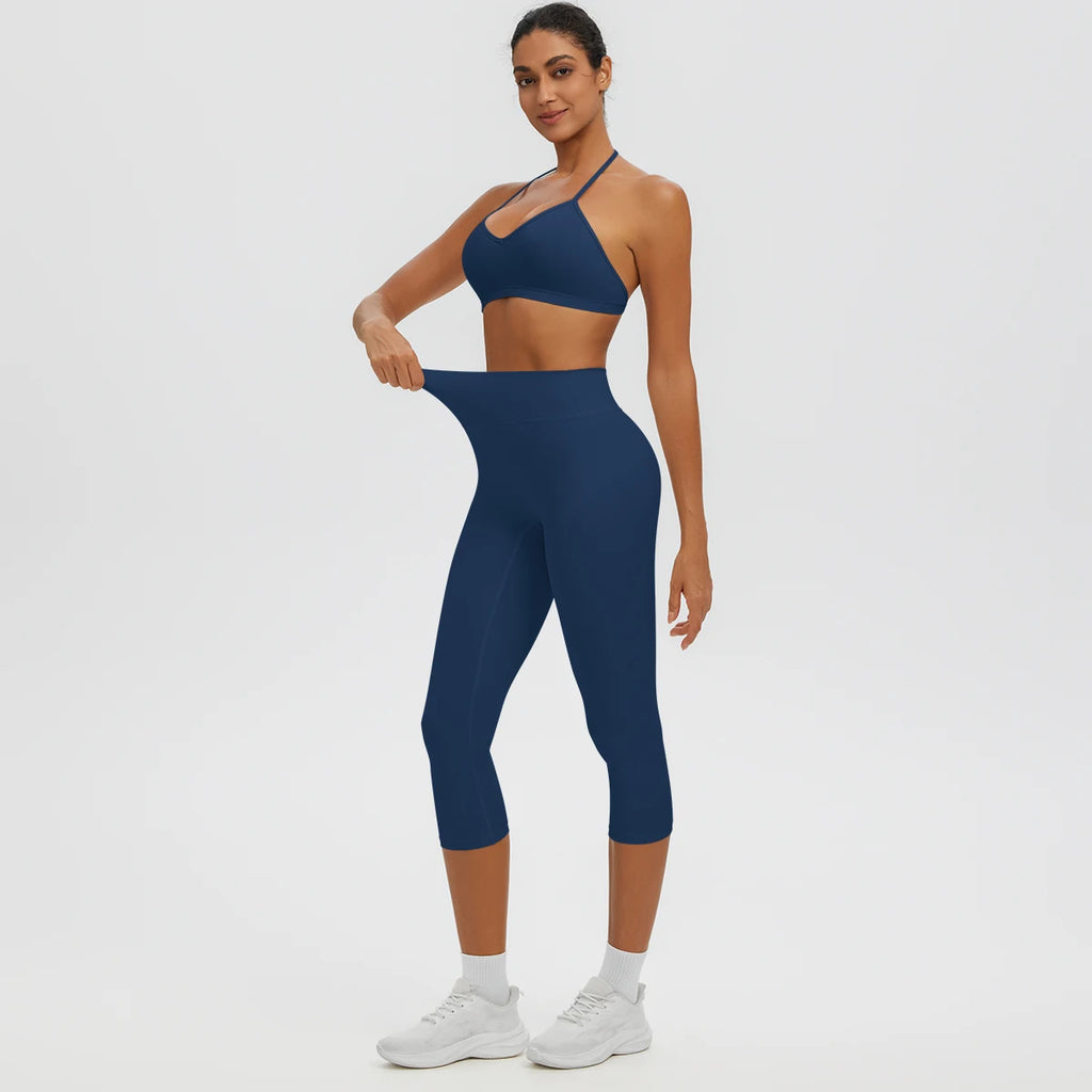Conjunto de Yoga 2 Peças Shakti Ease azul marinho