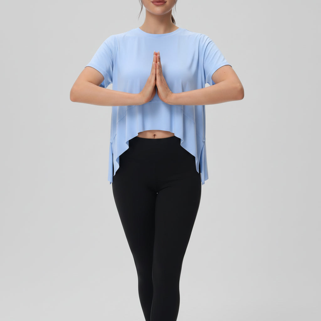 Top Asimétrico Fluido - Camiseta Deportiva Fluida para Mujer