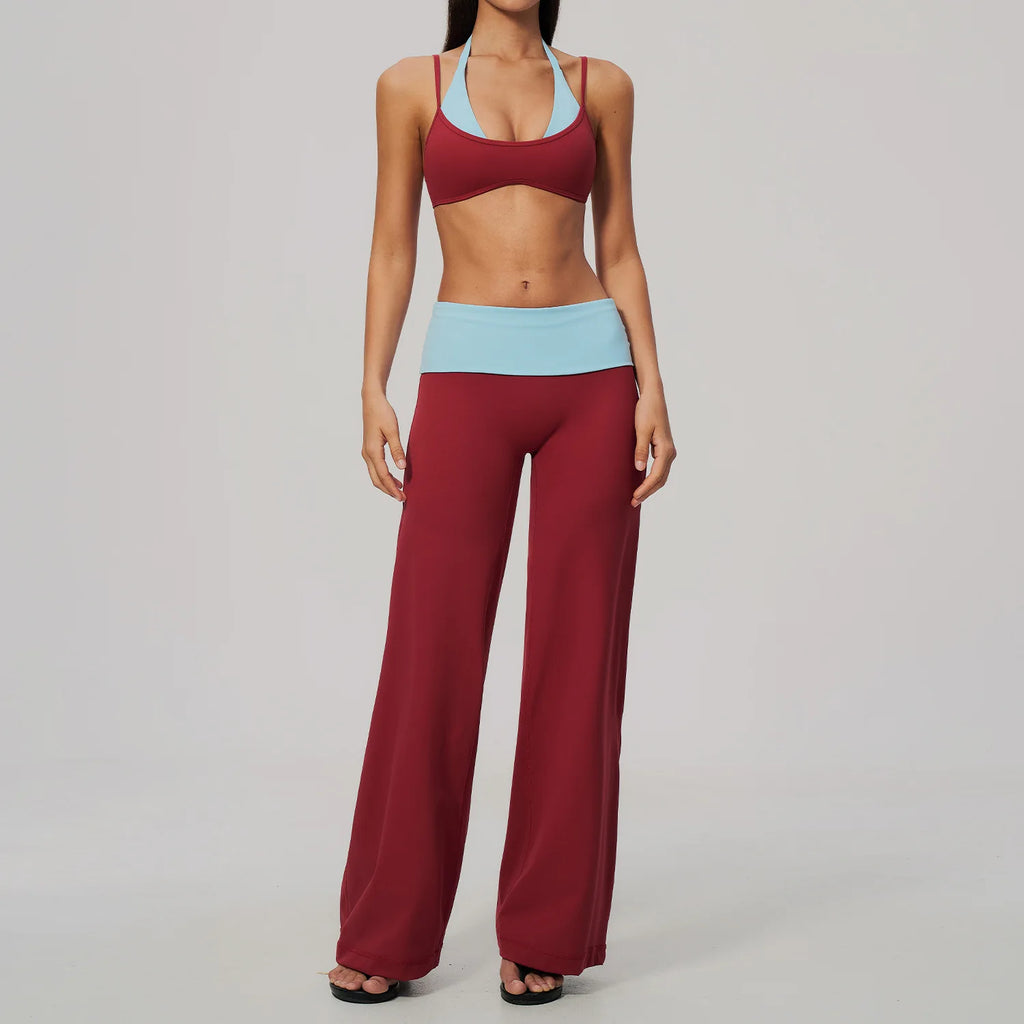Conjunto de Yoga 2 Peças Shakti Contrast - Vermelho e Azul Modelo 2