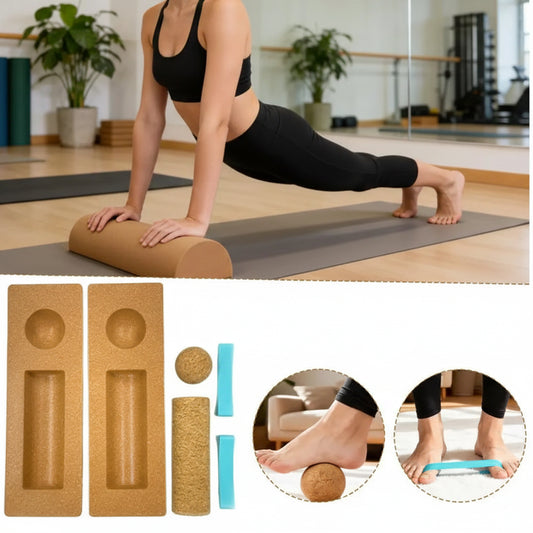 Kit Yoga Cork Harmony – Equilíbrio, Massagem e Movimento