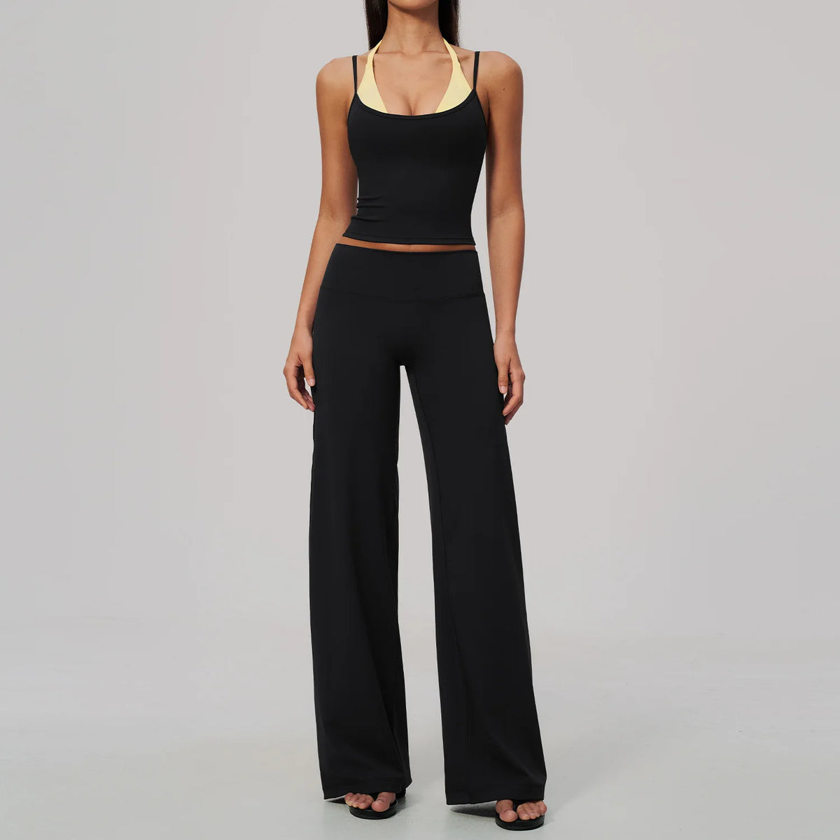 Conjunto de Yoga 2 Peças Shakti Contrast - Preto e Amarelo Modelo 3