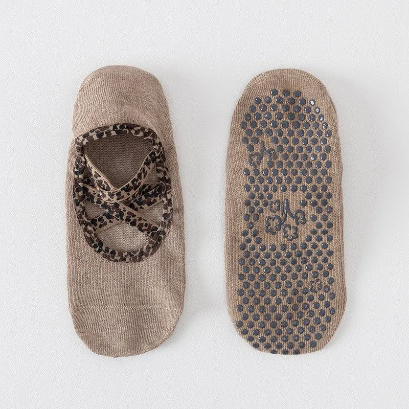 Shakti Leopard – Meias Antiderrapantes de Yoga e Pilates