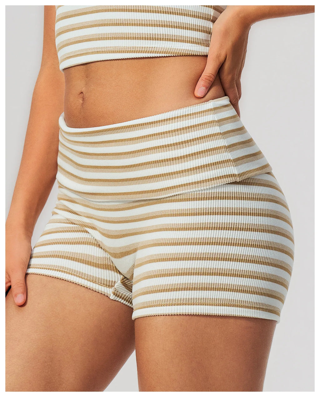 Calções de Yoga Cintura Dobrável Prana Stripe