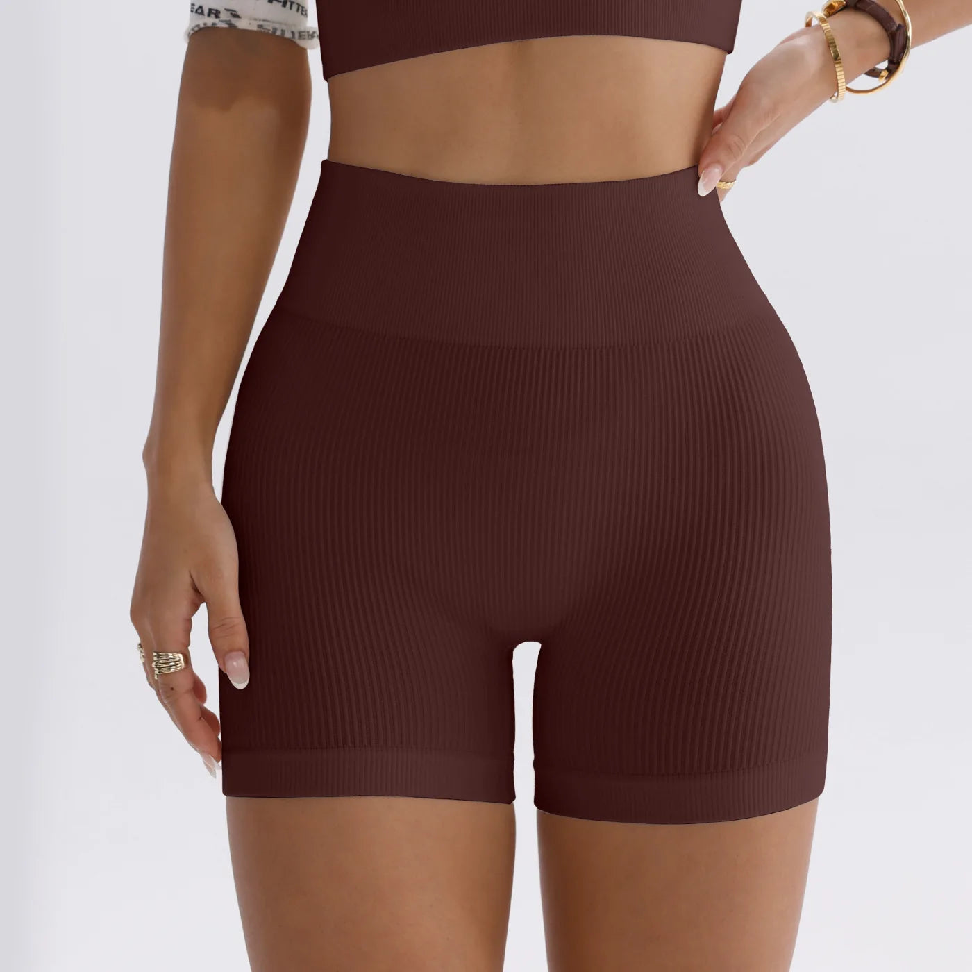 Ribbed Sculpt Shorts – Pantalones cortos de yoga de cintura alta para movimientos conscientes