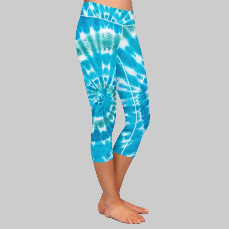 Leggings Capri Tie-Dye de Cintura Alta Prisma Flow