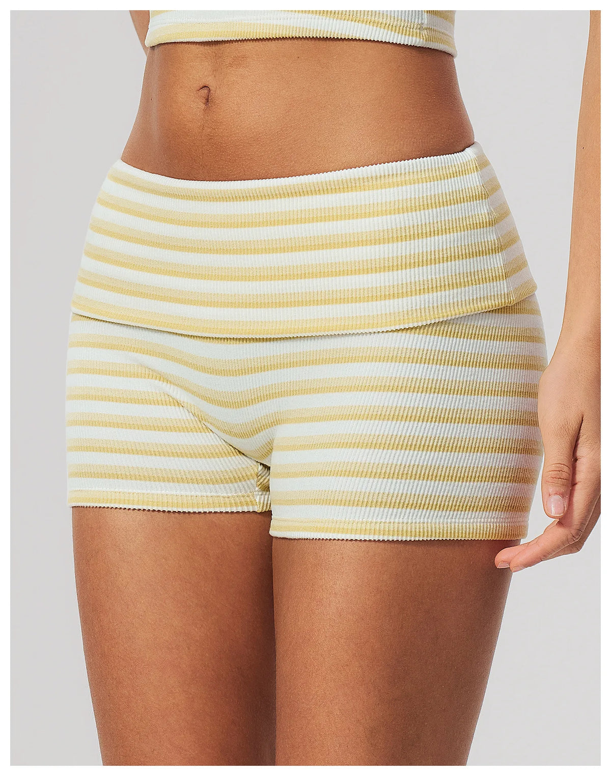 Calções de Yoga Cintura Dobrável Prana Stripe