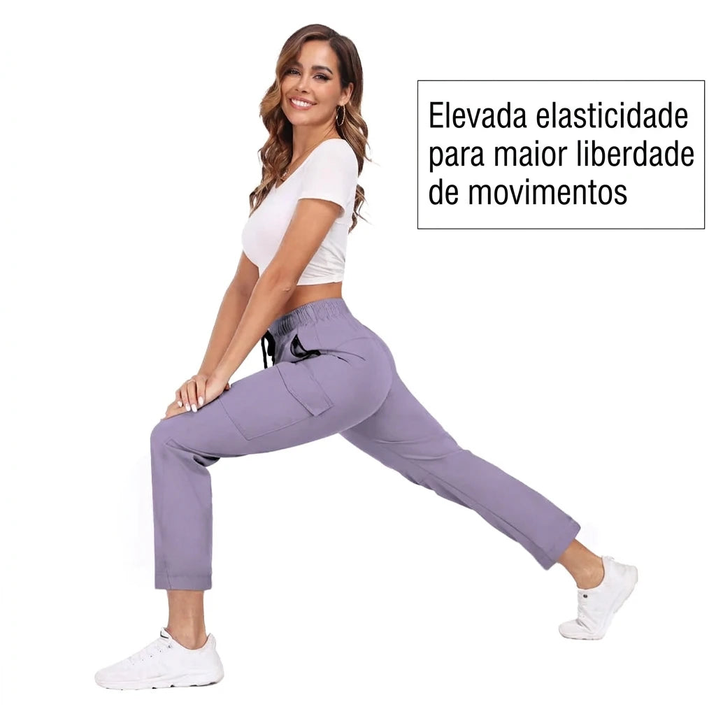 Calças Cargo Essência — elasticidade e liberdade de movimentos