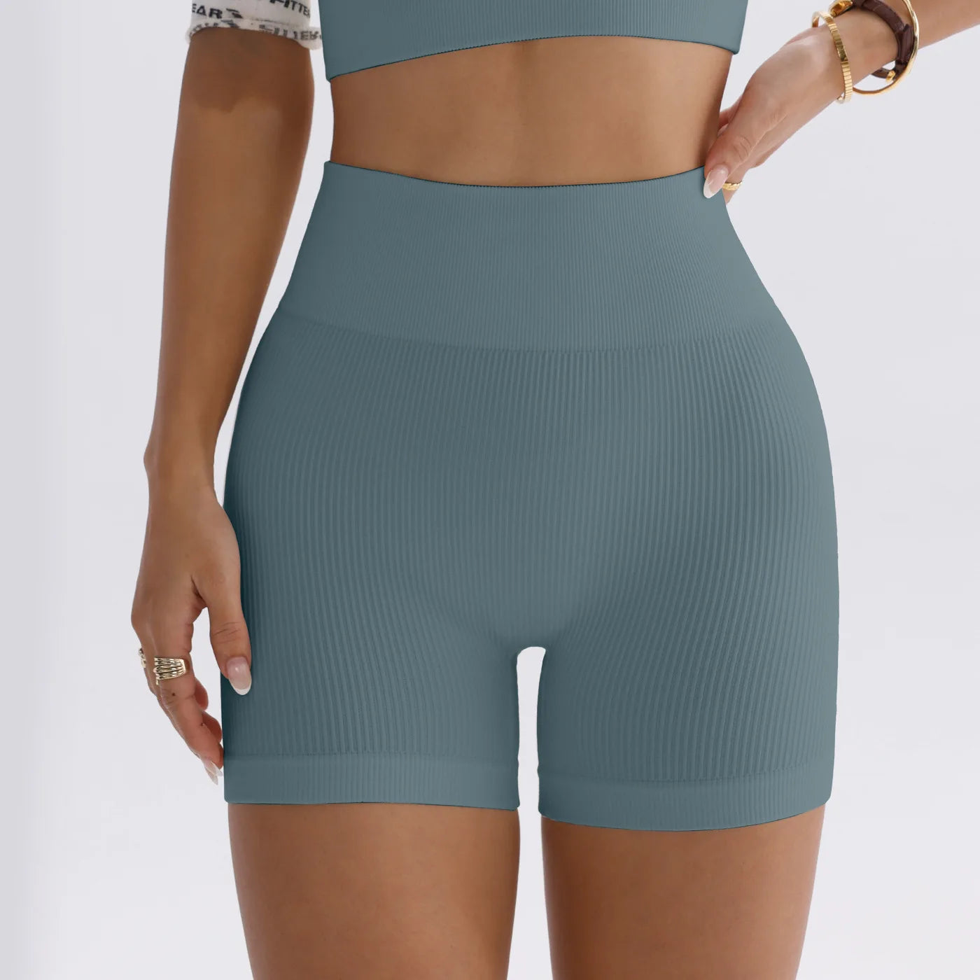 Ribbed Sculpt Shorts – Pantalones cortos de yoga de cintura alta para movimientos conscientes