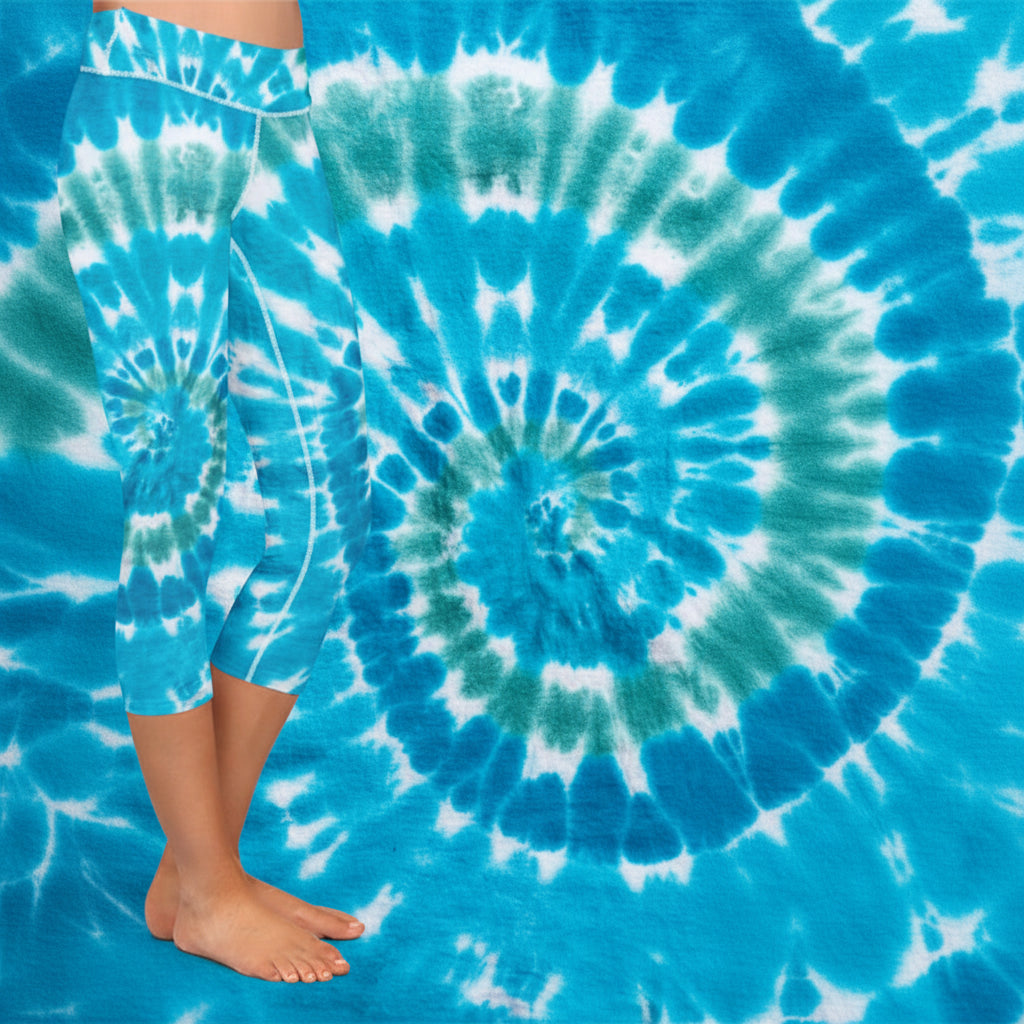 Leggings Capri Tie-Dye de Cintura Alta Prisma Flow