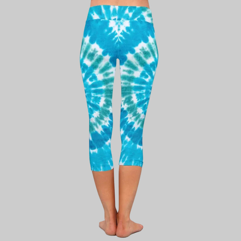 Leggings Capri Tie-Dye de Cintura Alta Prisma Flow
