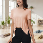 Top Asimétrico Fluido - Camiseta Deportiva Fluida para Mujer