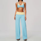 Conjunto de Yoga 2 Peças Shakti Contrast - Azul e Amarelo Modelo 2