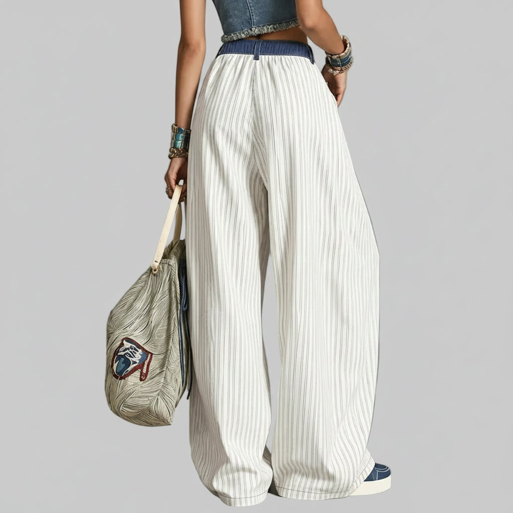 Calças Wide Leg com Bolsos Patchwork Urban Prana